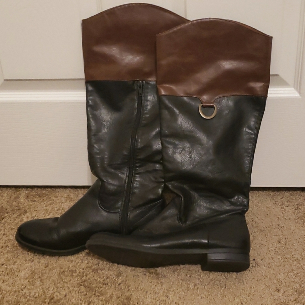 Two Tone Riding Boots